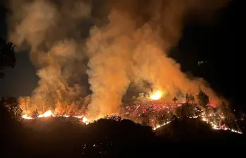 Incendios forestales siguen en Santander. FOTO: @OGRDSantander