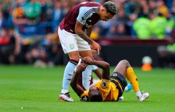 La imagen del defensor colombiano Yerson Mosquera tras su lesión en el ligamento colateral medial y el ligamento cruzado anterior. FOTO GETTY