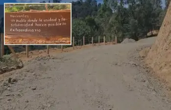 La comunidad pudo organizar y dejar transitable la zona afectada por una falla geológica. FOTO: Cortesía.