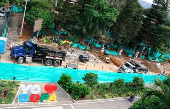 Las obras en el parque de Copacabana avanzan a toda marcha para entregarlo en los próximos diez meses. FOTO: Alcaldía de Copacabana