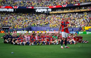 El futbolista noruego Erling Braut Haaland es la figura de Noruega en el Mundial. Sus goles han sido fundamentales para crear adeptos. FOTO getty