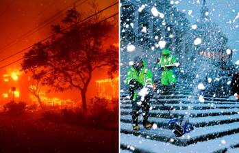 A causa de incendios y nevadas, Estados Unidos vive unos momentos de angustia por los caprichos del clima. Fotos: Getty.