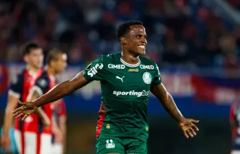 El colombiano Jhon Arias fue una de las figuras del duelo por Copa Libertadores entre Palmeiras y Sporting Cristal, en Lima, Perú. FOTO GETTY