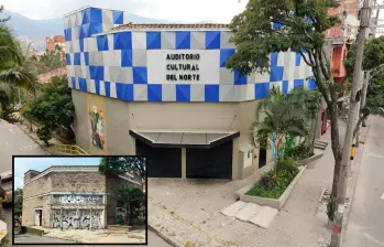 Adelante, la fachada descuidada del Teatro ubicado en el barrio Santa María Nro. 2. Atrás, como quedó el nuevo espacio tras la inversión. FOTO: Cortesía