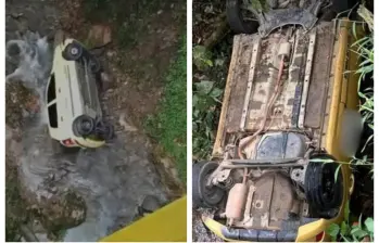 Así quedaron los dos vehículos involucrados en los dos sucesos. FOTO: Imagen tomada de redes.