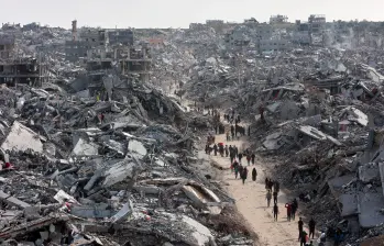 Los daños materiales a las infraestructuras en Gaza se estiman en 35.200 millones de dólares. FOTO AFP