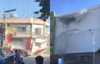 Equipos de emergencia y rescatistas trabajan entre los escombros tras el terremoto de magnitud 7,8 que sacudió el sur de Filipinas y dejó decenas de muertos, heridos y desaparecidos. FOTO: Captura de video. 