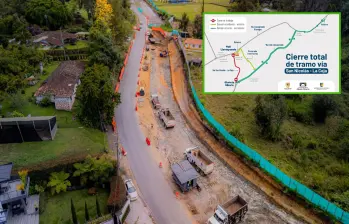Tramo vial que se está construyendo en el Oriente antioqueño. FOTO: Cortesía