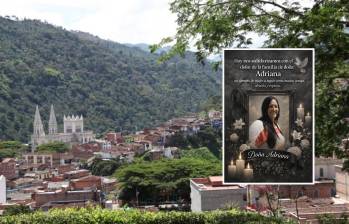 Adelante, la mujer asesinada. Atrás, panorámica del municipio de Andes .Foto: EL COLOMBIANO