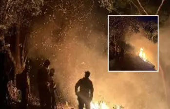 Bomberos y campesinos de la zona pudieron apagar las llamas luego de tres horas. FOTO: imagen tomada de redes sociales