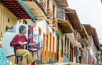 Aspectos generales del municipio de Jericó y, en miniatura, la señora Ligia. FOTOS Juan Antonio Sánchez y Cortesía.