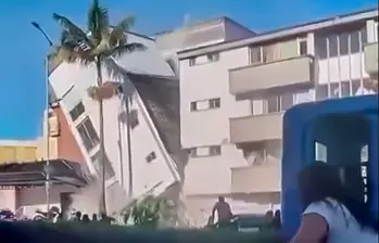 Colapso del Edificio Santo Domingo en la Avenida Santander, en Manizales. Foto: Captura de video.