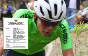 El joven ciclistas David Arias Muriel, quien quedó desescolarizado por una decisión de un plantel educativo. FOTO: Cortesía.