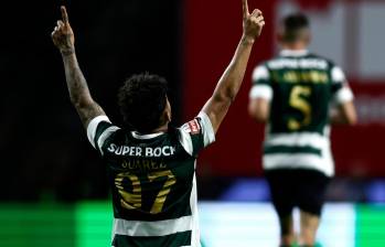 Luis Javier Suárez abrió el marcador en Lens. FOTO: X SportingCP