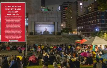 Una de las proyecciones del Festival Miradas, arriba, la denuncia hecha por los audiovisuales. FOTO: Cortesía