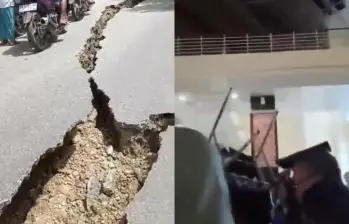 Equipos de emergencia evalúan los daños causados por el terremoto de magnitud 6,7 que sacudió el centro de Indonesia y afectó varias localidades cercanas a la ciudad de Palu. FOTO: Redes sociales.