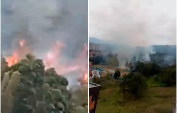 EL incendio se extiende rápidamente en el sector de Robledo. FOTOS: Capturas de video