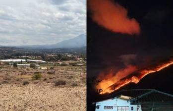 Incendio forestal en Villa de Leyva se controló parcialmente, pero estaría avanzando hacia Sáchica. FOTOS: redes sociales