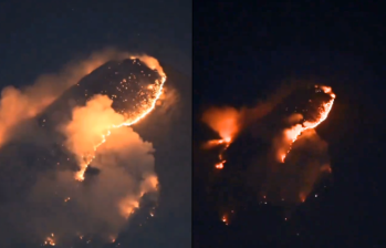 El Volcán de Agua, en Guatemala, lleva ardiendo desde el miércoles. FOTO: CAPTURA DE VIDEO EN X @DavidRojasGt