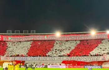 La Guardia Albi-Roja Sur, barra de Independiente Santa Fe. FOTO: X lgars_oficial