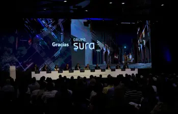 Jorge Mario Velásquez presidió su última asamblea como presidente de Grupo Argos. FOTO: Camilo Suárez