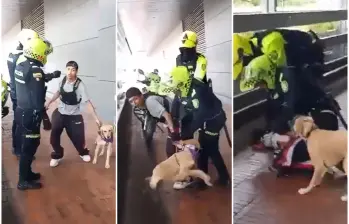 La institución aclaró que el procedimiento en inmediaciones del centro comercial Parque La Colina se debió a reportes constantes por exceso de ruido y ocupación del espacio público. FOTO: Captura de video de redes sociales @ULTIMAHORAENX
