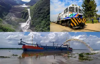El dragado de profundización del Puerto de Buenaventura; la reactivación ferroviaria, con obras como el corredor Belencito–Bogotá y la navegabilidad del río Magdalena, son algunos de los proyectos estratégicos que se deben priorizar. FOTOS: Cortesía
