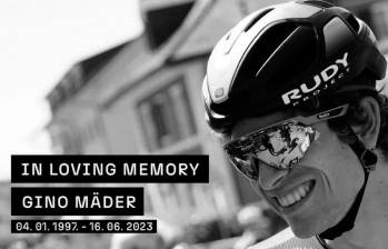 Gino Maiden fue quinto en la Vuelta a España 2021 y mejor ciclista joven de esa competencia. FOTO: TOMADA DE TWITTER @BHRVictorious