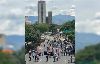 Marchas por el Día del Trabajo en Medellín. Foto: Manuel Saldarriaga, EL COLOMBIANO
