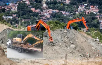 Alcaldía de Medellín envía maquinaria amarilla a La Escombrera. FOTOS: EL COLOMBIANO y cortesía