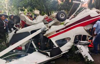 Aeronave accidentada en Medellín este viernes 15 de agosto. FOTO: Redes sociales @DAGRDMedellin