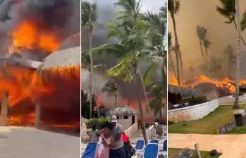 Incendio en hotel de República Dominicana dejó a una turista muerta. FOTOS: Capturas de video - @sandroreels1 - @AlertaNews24 - @Altosnoticiasp1