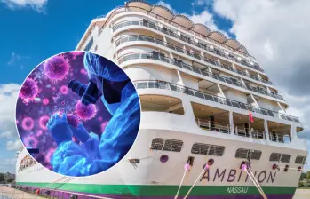 El crucero Ambition fue confinado en Francia producto de un brote de norovirus que es la principal causa de gastroenteritis. Foto: AFP y Getty Images