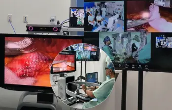 La cirugía a distancia se hizo gracias a un robot y a una conexión satelital de internet además de un apoyo de médicos indios que estaban preparados en caso de alguna falla en la conectividad. Foto: Captura videos redes sociales. 