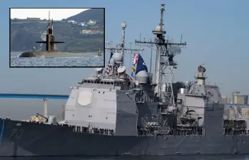Un crucero de guerra lanzamisiles y un submarino de propulsión nuclear llegaría la otra semana a aguas venezolanas. Fotos: Cortesía
