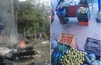 Video captó los minutos antes de una explosión en un minimercado de Cali. FOTOS: Capturas de pantalla 
