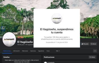 Las cuentas en Facebook e Instagram del medio digital se hallan suspendidas desde el pasado 10 de julio. FOTO: Cortesía.