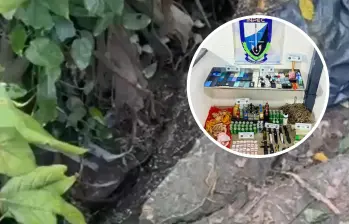 El Inpec detectó un “tren” de 30 metros cargado de droga, celulares y dinero que viajaba por las aguas lluvias de La Dorada. FOTO: Inpec / Colprensa