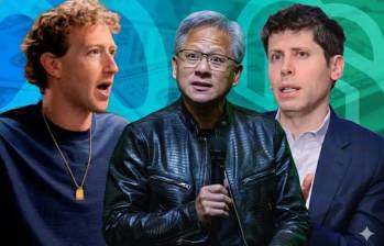 La inteligencia artificial marca la parada para saber cuáles son las empresas más valiosas del mundo. En la imagen Mark Zuckerberg, director ejecutivo de Meta; Jensen Huang CEO de Nvidia; y Sam Altman, CEO de OpenAI. FOTO: Getty.