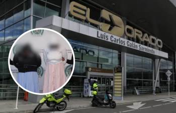 La postura rígida y el comportamiento inusual delataron a dos mujeres de nacionalidad venezolana que pretendían abordar un vuelo nacional hacia Cali cargando más de 11 kilos de cocaína y marihuana. FOTO: Colprensa y Policía Metropolitana de Bogotá