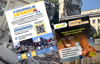 Estos son los canales para donar a los damnificados por el sismo de 7,4 ocurrido en Colombia. Foto: Cortesía 