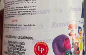 Hansure Kids, el nombre del suplemento que circula sin registro sanitario. FOTO: INVIMA.