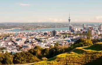 Panorámica de Auckland, ciudad de Nueva Zelanda. FOTO: Getty