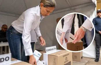 Las imágenes de Verónica Alcocer votando junto al presidente Gustavo Petro desataron una nueva polémica por el presunto valor de sus accesorios. FOTO: Tomada de las redes sociales de Verónica Alcocer.