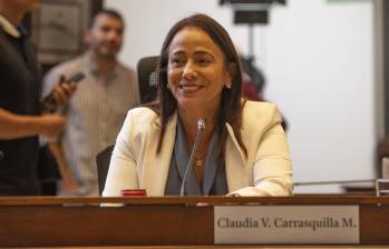 La concejala de Medellín Claudia Victoria Carrasquilla Minami, en el recinto del Concejo. Foto: Esneyder Gutiérrez Cardona.