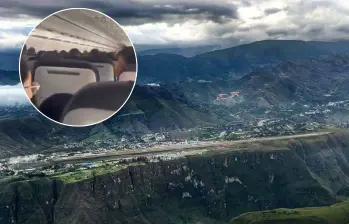 Un avión de Avianca no logró aterrizar en el Aeropuerto Antonio Nariño, en Pasto. FOTO: IG @HugoJav