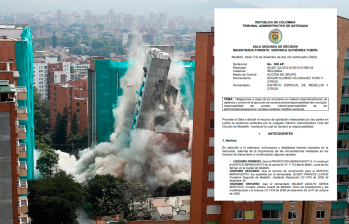 El edificio Bernavento, ubicado en Belén, fue demolido en junio de 2018 por sus evidentes deficiencias constructivas. FOTO: MANUEL SALDARRIAGA QUINTERO