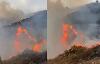 Incendio forestal en Caldas, Antioquia. FOTOS: CORTESÍA