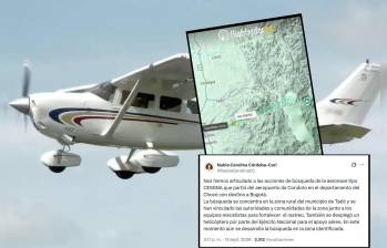 La avioneta que cumplía la ruta Condoto–Guaymaral habría caído en Chocó. Fotos: Adrian Pingstone, @oscarrepiso89 y @NubiaCarolinaCC