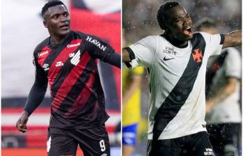 A fuerza de goles, remates e impacto constante en el área rival, ambos atacantes colombianos encabezan los listados estadísticos más importantes del torneo, consolidándose Paranaense y Vasco da Gama. FOTO: Getty